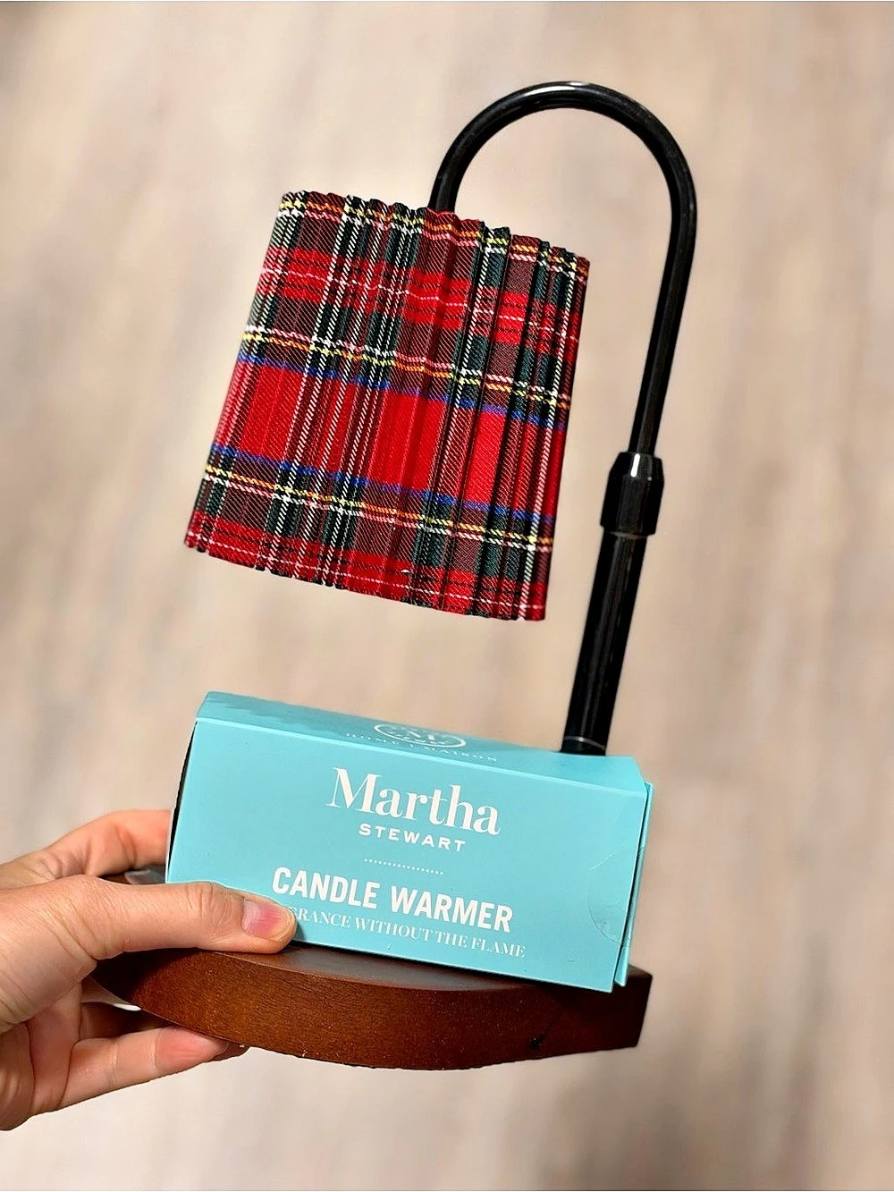 Martha Stewart Holiday Tartan Candle Warmer Plaid Red & Black